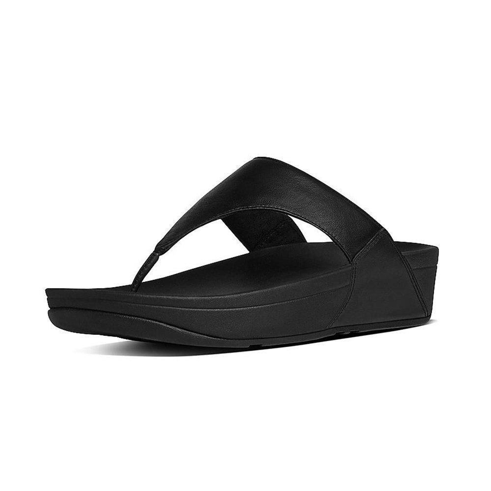 Fitflop Womens Sandals Black - Lulu Leather Toe-post - ND5639408